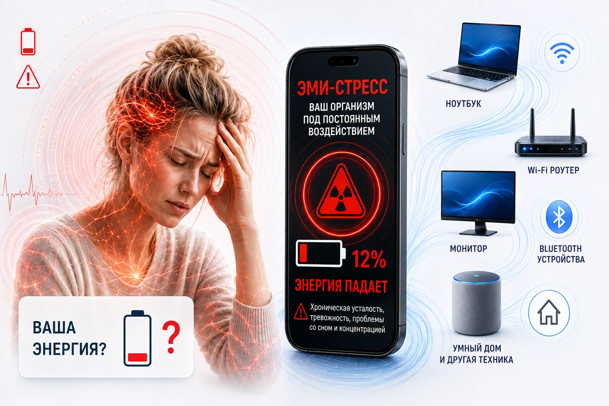 ЭМИ-стресс, снижение энергетического ресурса и цифровая техника вокруг человека